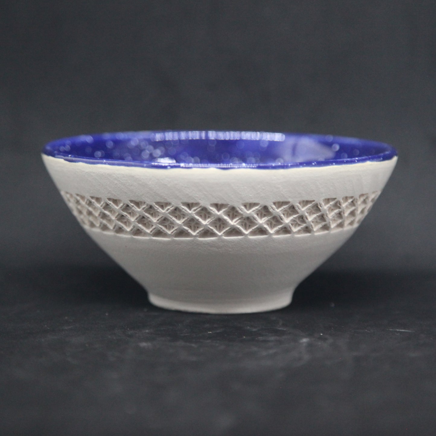 Bol ciel bleu étoilé sur terre blanche - motif fleurs de vie