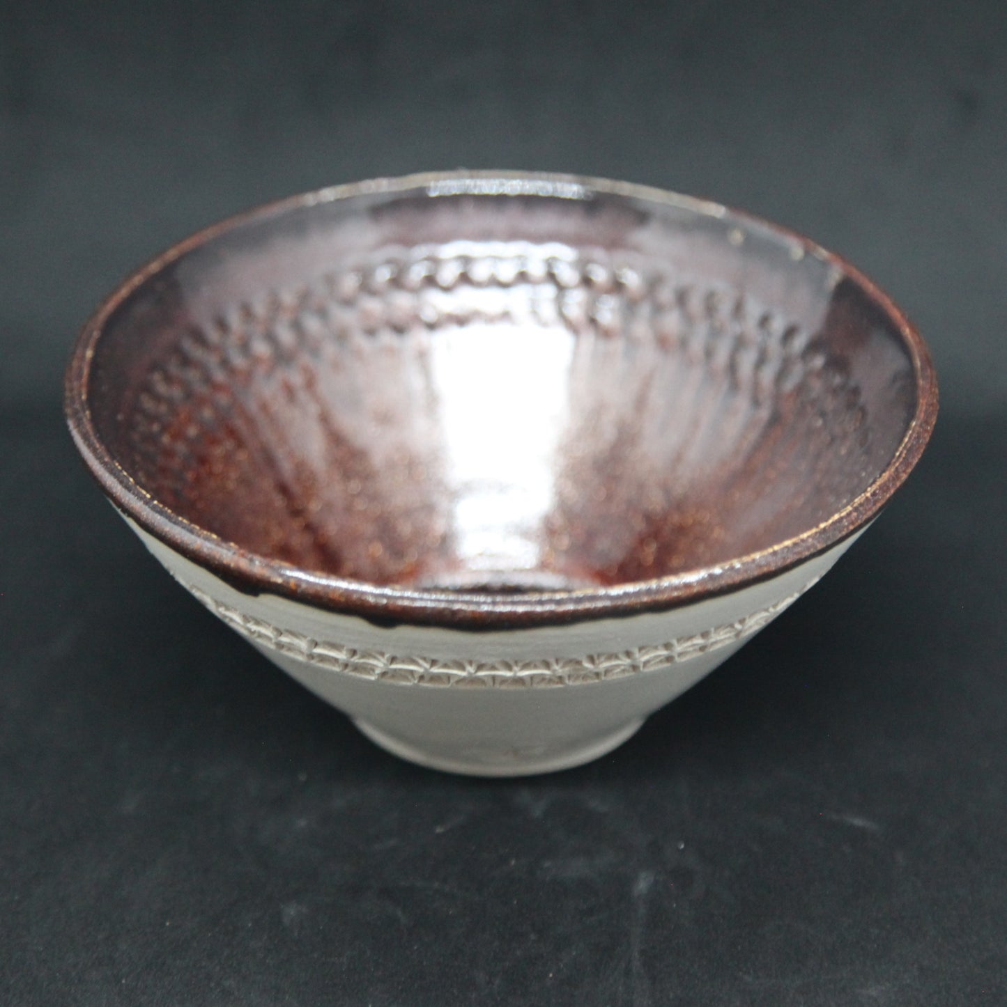 Bol lustre pourpre sur terre blanche - motif fleurs de vie