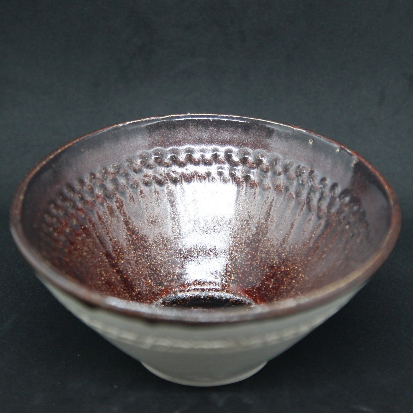 Bol lustre pourpre sur terre blanche - motif fleurs de vie