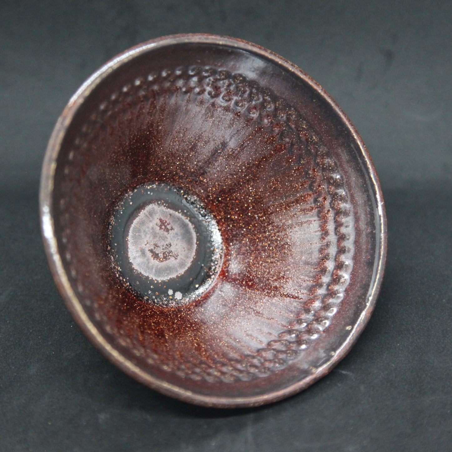 Bol lustre pourpre sur terre blanche - motif fleurs de vie