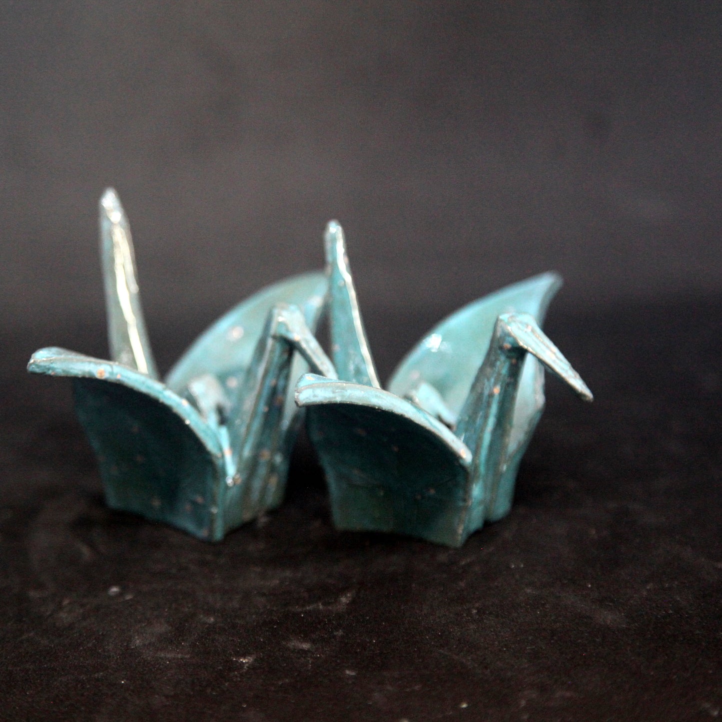 Crystallizing tuquoise birds - origami pattern