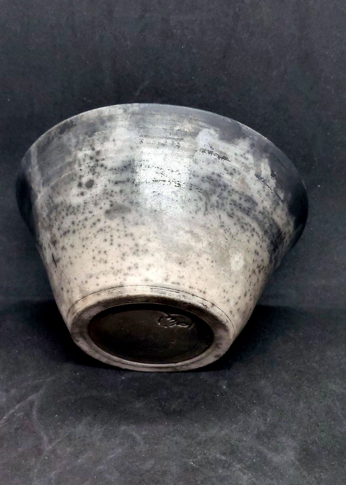 Red and black bowl - mother of pearl effects