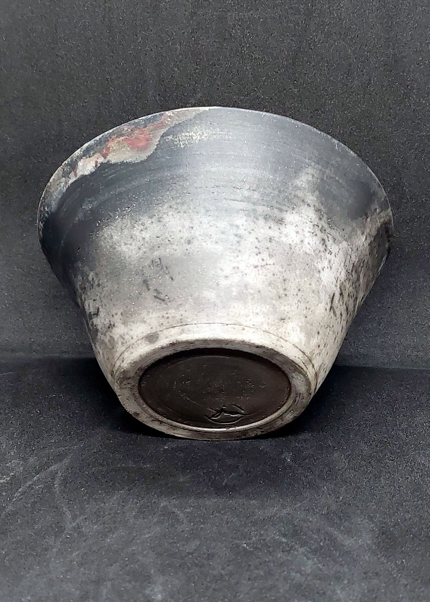 Red and black bowl - mother of pearl effects