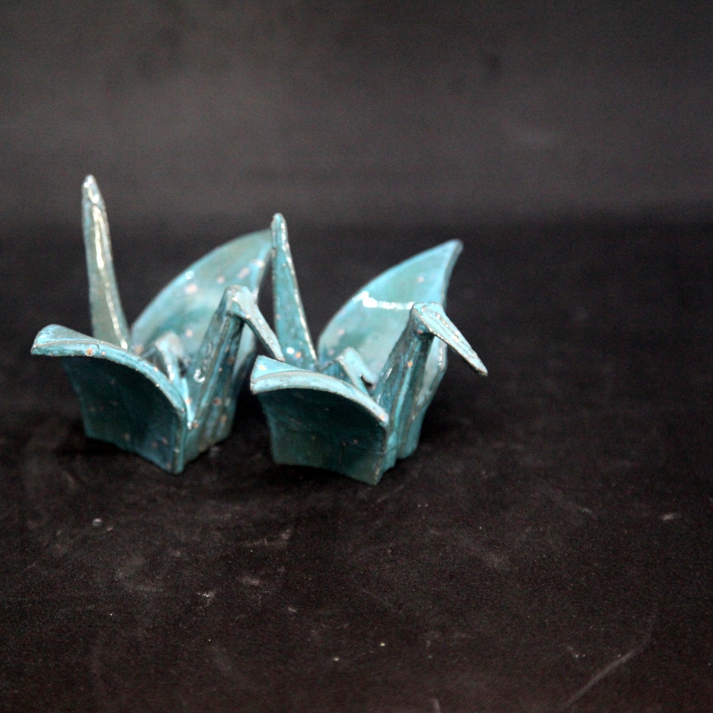 Oiseaux tuquoise cristallisant - motif origami